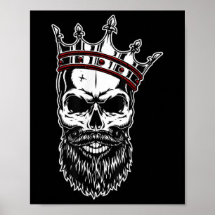 Póster Tatuaje de la moda de los cráneos de los hombres