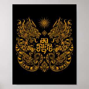 Póster Tatuaje de lucha de MMA de Muay Thai Kickboxing de