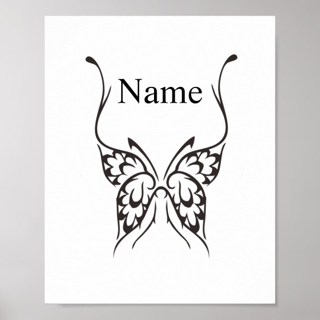 Póster Tatuaje de mariposa estilizada Thunder_Cove (Frente)