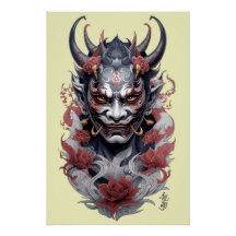Tatuaje de máscara Hannya