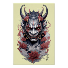 Póster Tatuaje de máscara Hannya
