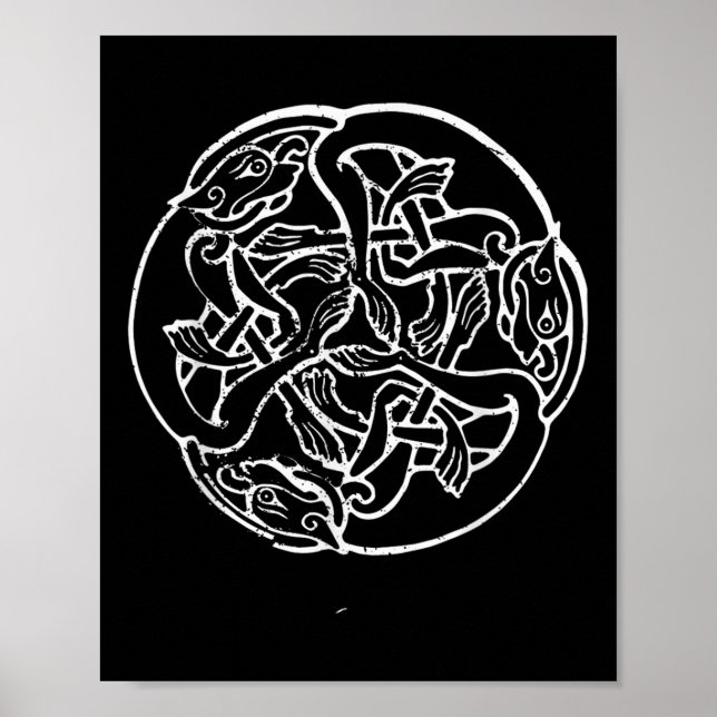 Póster Tatuaje de perro celta de la camiseta de Knot celt (Frente)