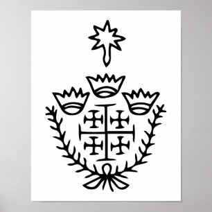 Póster Tatuaje de sello de peregrinación histórica de la 