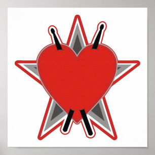 Póster Tatuaje del palillo del tambor