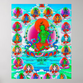 Póster Tatuaje del tibetano oriental de Guay thangka Gree