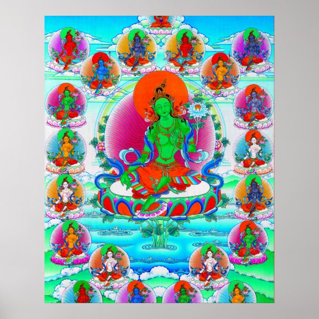 Póster Tatuaje del tibetano oriental de Guay thangka Gree (Frente)