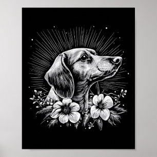 Póster Tatuaje estilo retro de Dachshund Dog Lover