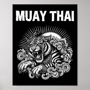Póster Tatuaje Lenguaje Muay Thai Rugido de Tigre Kickbox