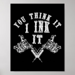 Póster Tatuaje maestro de tatuaje de tinta regalo Idea Ar