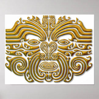 Póster Tatuaje maorí - Oro