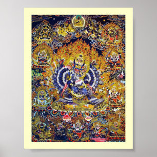 Póster Tatuaje oriental fresco de dios de la muerte de