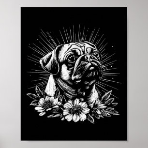 Póster Tatuaje Retro Estilo Pug Lover Perro