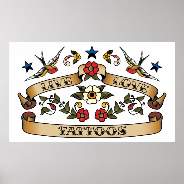 Póster Tatuajes de amor en vivo (Frente)