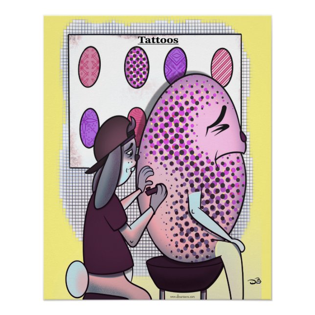 Póster Tatuajes sobre huevo de Pascua (Anverso)
