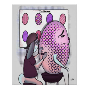 Póster Tatuajes sobre huevo de Pascua