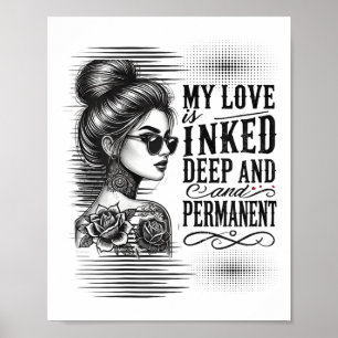 Póster Tatuoooed Mujer Soltera Encarchada Para Anti Valen