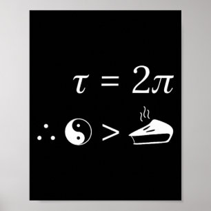 Póster Tau Es Mayor Que Pi - Nerdy Tau Day Math