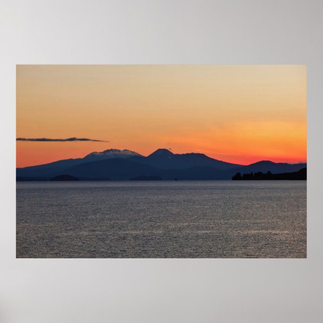 Póster Taupo Sunset (Frente)