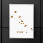 Póster Tauro de oro del Rótulo Zodiaco moderno | Tierra d<br><div class="desc">Tauro de oro del Rótulo Zodiaco moderno | Tierra de elementos</div>
