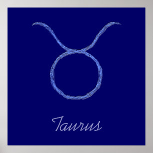 Póster Tauro. Muestras de la astrología del zodiaco