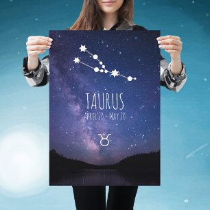 Póster Tauro   Poster de constelación de Zodiaco personal