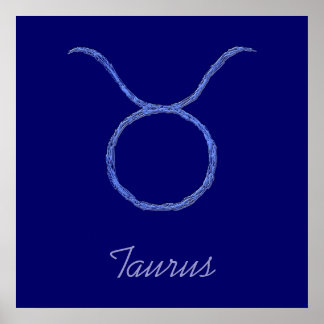 Póster Tauro. Rótulos de astrología Zodiac.