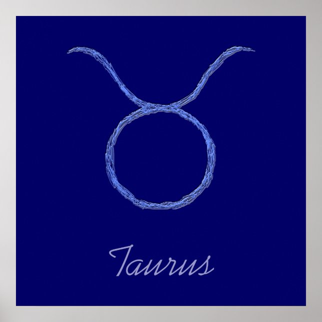 Póster Tauro. Rótulos de astrología Zodiac. (Frente)