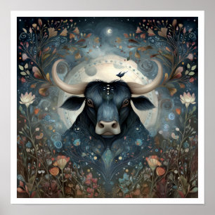 Póster Tauro Signo Zodiacal Astrología Celestial