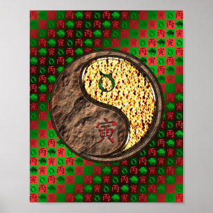 Póster Tauro & Tigre de Fuego