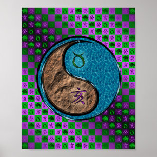 Póster Tauro y barba de agua