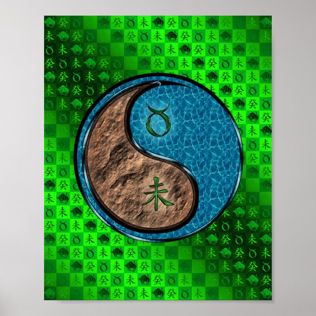 Póster Tauro y cabra acuática (Frente)