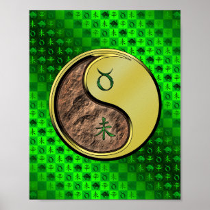 Póster Tauro y cabra Metalizado