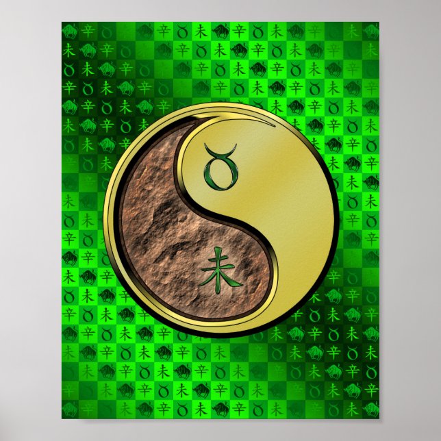 Póster Tauro y cabra Metalizado (Frente)