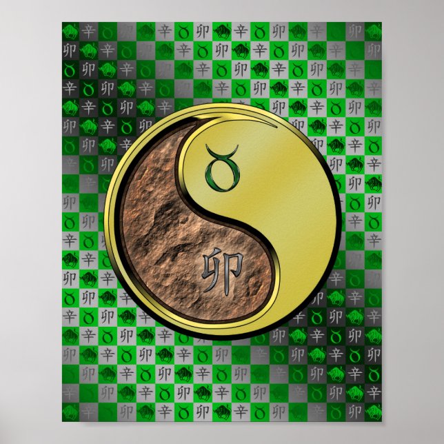 Póster Tauro y conejo Metalizado (Frente)