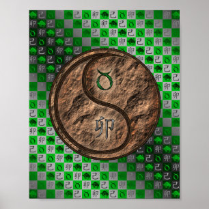 Póster Tauro y conejo terrestre