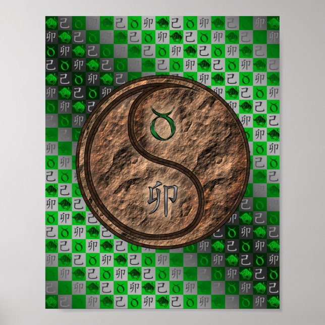 Póster Tauro y conejo terrestre (Frente)