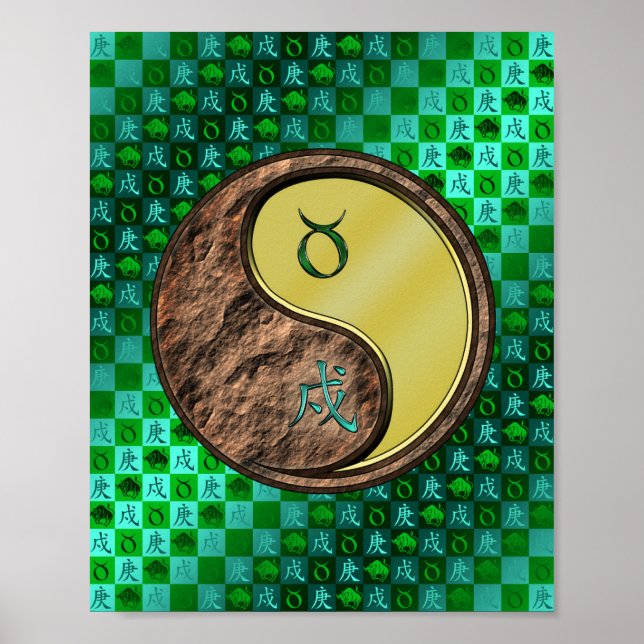 Póster Tauro y perro Metalizado (Frente)