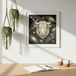 Póster Tauro Zodíaco Astrología Celeste