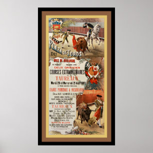 Póster Tauromaquia ~ Dos grandes carreras de toros ~ D. P