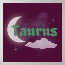 Taurus Celestial Moon Cloud Stars Astrología Art