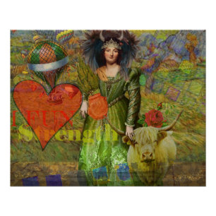 Póster Taurus clásico retrato de mujer gótica