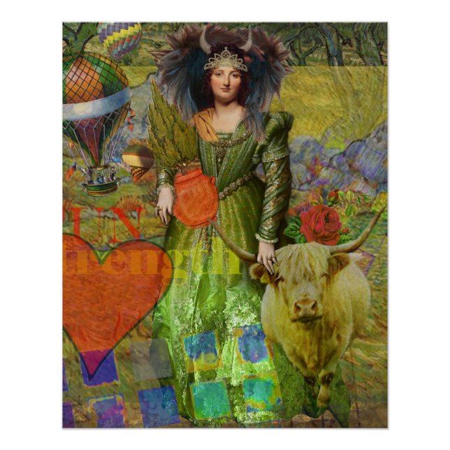 Póster Taurus clásico retrato de mujer gótica (Anverso)