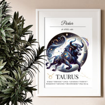 Taurus Personalizado Elegante Acuarela Zodiac