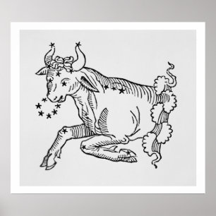 Póster Taurus (the Bull) an illustration from the 'Poetic