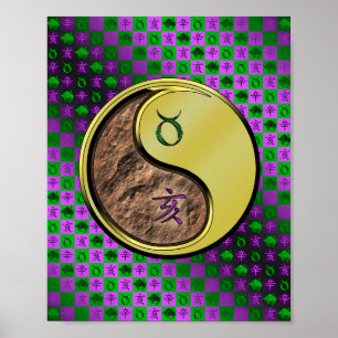 Póster Taurus y Boar Metalizado