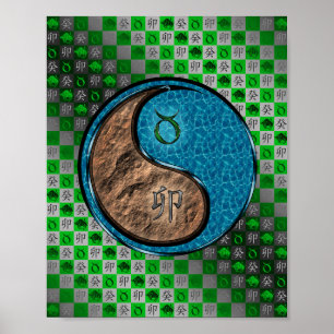 Póster Taurus y Conejo de Agua