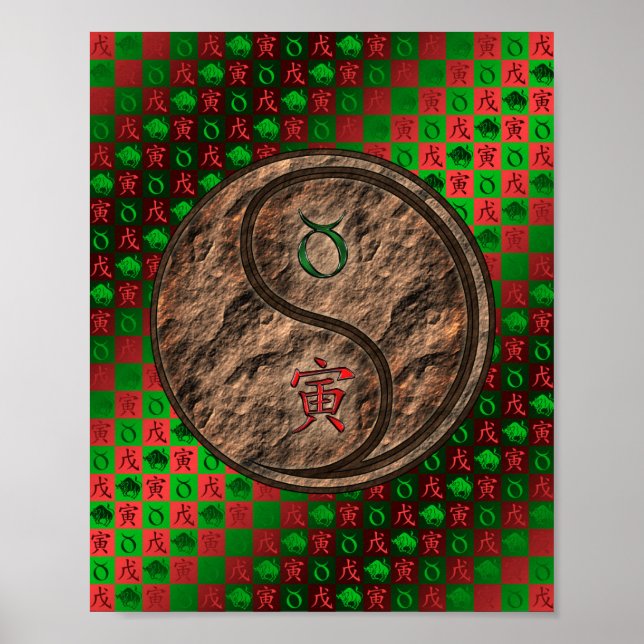 Póster Taurus y el tigre de la Tierra (Frente)