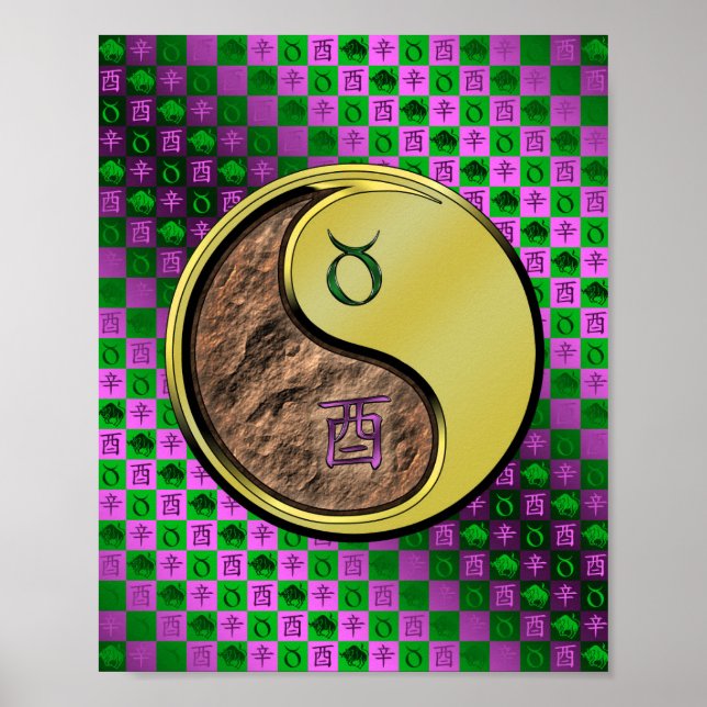 Póster Taurus y Rooster Metalizado (Frente)