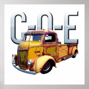 Póster Taxi antiguo resistido sobre el camión de reparto