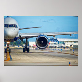 Póster Taxi de avión hacia la salida